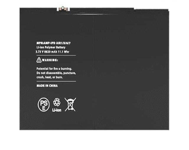 iPad Air / iPad 5 (2017) / iPad 6 (2018) / iPad 7 (2019) / iPad 8 (2020) / iPad 9 (2021) Compatible Battery