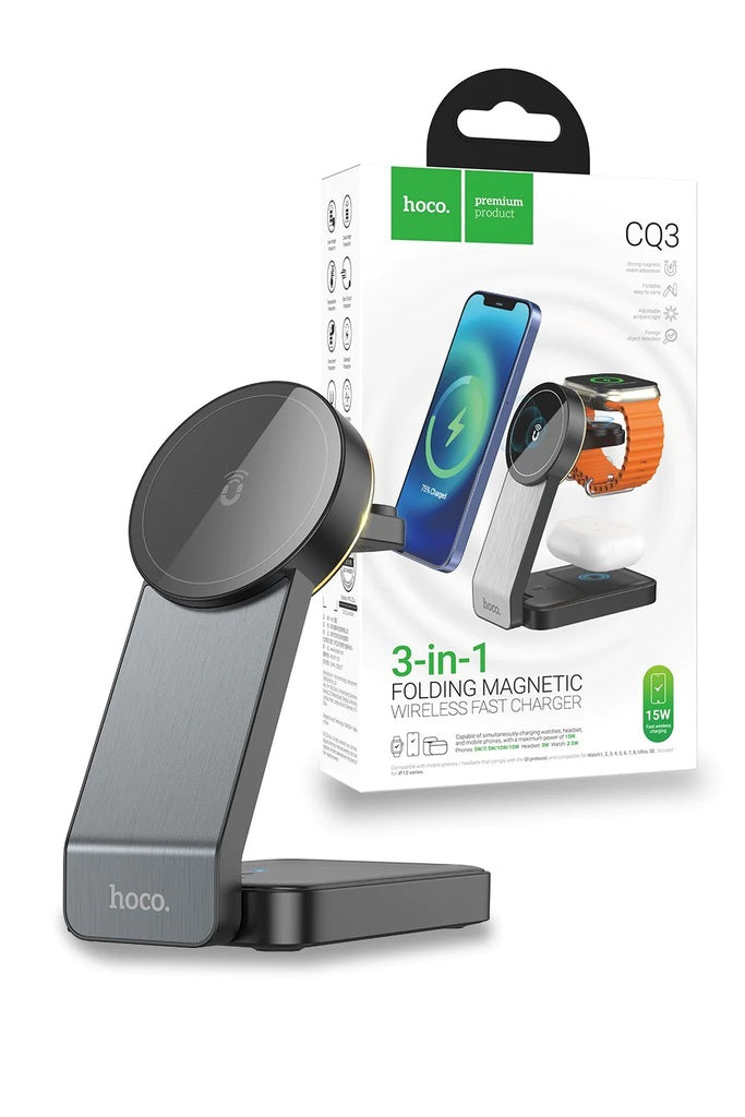 Hoco 3 in 1 wireless charging stand CQ3