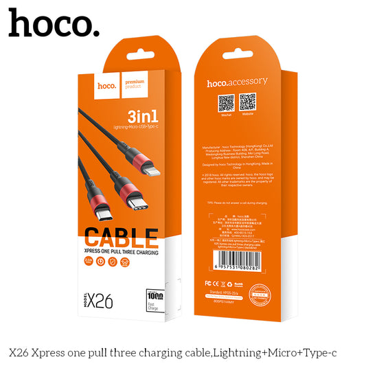 Hoco 3 in 1 Cable X26
